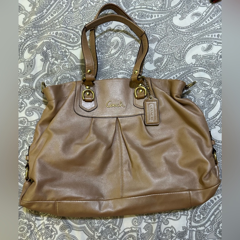 Coach Tan Leather Tote Bag